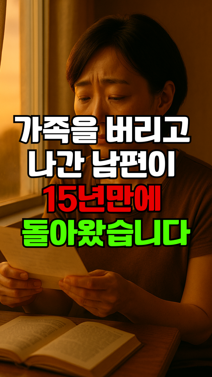  가족을 버리고 나간 남편이 15년만에 돌아왔습니다