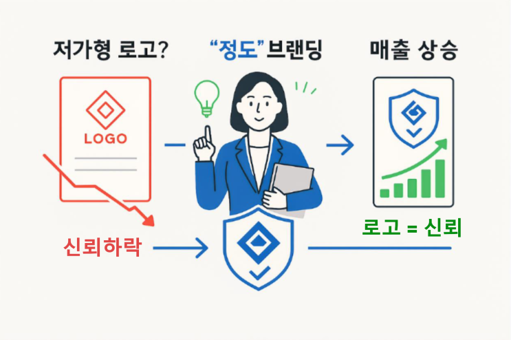  저가형 로고가 신뢰를 잃는 이유 3가지 (매출을 깎아 먹는 함정과 '전문가 경험')