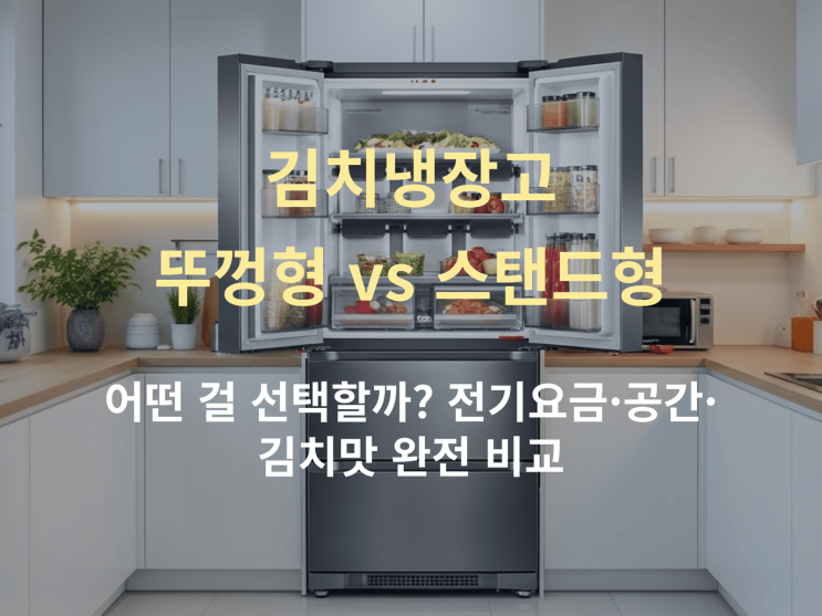  김치냉장고 뚜껑형 vs 스탠드형, 어떤 걸 선택할까? 전기요금·공간·김치맛 완전 비교