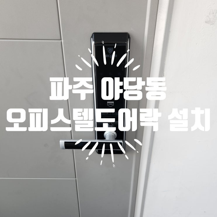 파주 야당동도어락 월드스테이오피스텔 락프로 K300 교체 설치