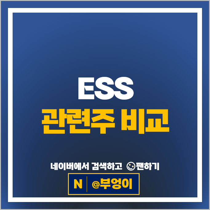 ESS 관련주 대장주 서진시스템 주가 효성중공업 비츠로셀 주식