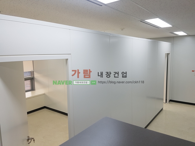  경북 구미 사곡동 사무실 SGP판넬시공  A-TYPE 칸막이 상부오픈형 가벽공사