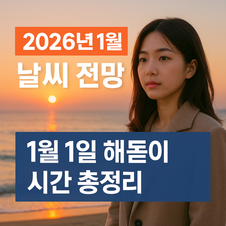  2026년 1월 날씨 전망, 1월 1일 해돋이 시간 총정리