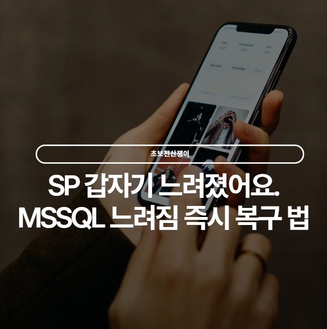  MSSQL SP(Stored Procedure)가 갑자기 느려졌을 때 해결책