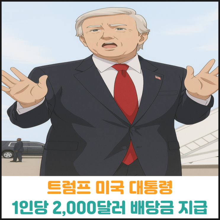  트럼프 미국 대통령, 1인당 2,000달러 배당금 지급