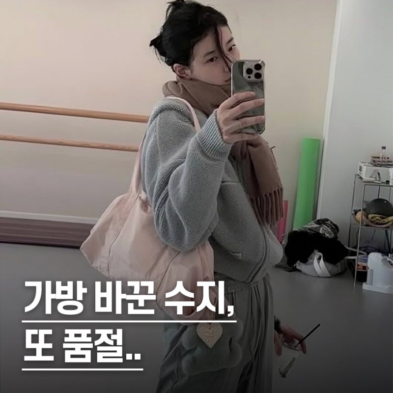 “또 품절..” 수지 사복, 레페토 발레 가방 스타일 변화