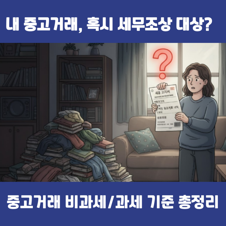  개인 중고거래 세금, 세무조사 기준과 비과세 조건 쉽게 정리!