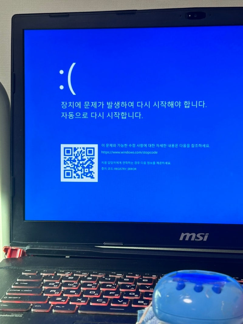[Msi 노트북] - 블루스크린 오류 해결 (셀프 수리 SSD 교체 및 백업 방법)