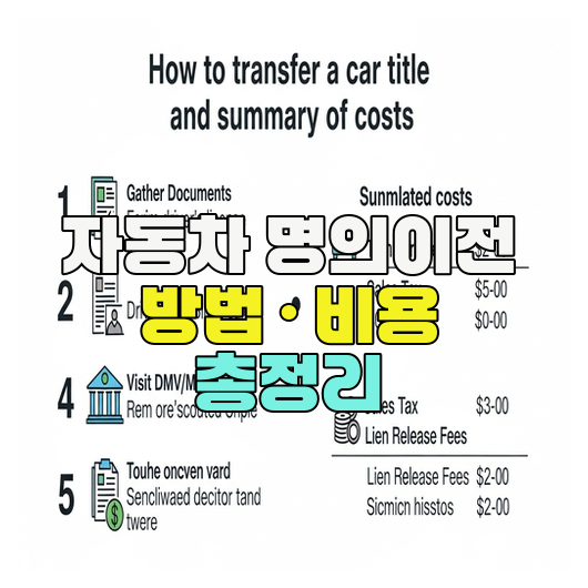  자동차 명의이전 방법 · 비용 총정리