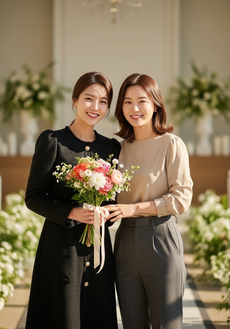  가을에서 겨울 11월 여자 결혼식 하객룩 코디에 30대 여성에게 사랑받는 트위드 원피스 패션 추천