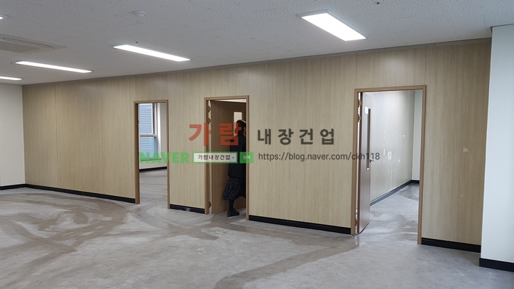  경북 포항 칸막이시공 북구 중도동 사무실 래핑칸막이 가벽철거 재설치 현장
