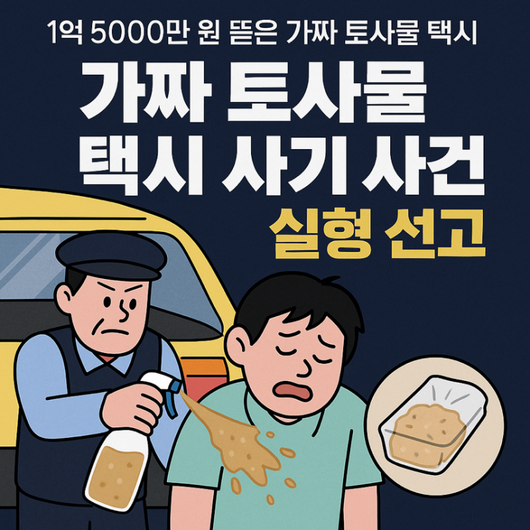   만취 승객 노린 가짜 ‘토사물 택시 사기’…1억 5000만 원 뜯은 기사, 법원 판결은? ️
