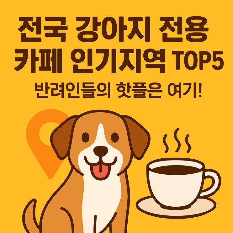   강아지 전용 카페 인기 지역 TOP5  함께 즐기는 힐링 스폿