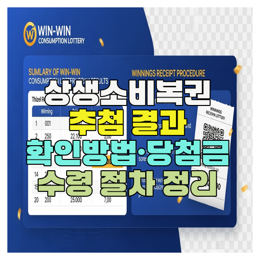  상생소비복권 추첨 결과 확인방법·당첨금 수령 절차 정리
