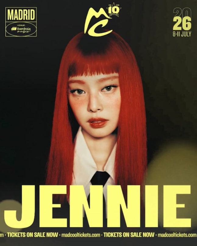 블랙핑크 <b>제니</b>, '2026 <b>매드 쿨 페스티벌</b>' 헤드라이너 확정…K... 