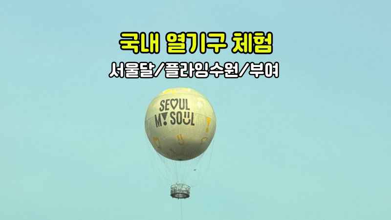 국내 열기구 체험 BEST 3 (여의도 서울달/플라잉수원/부여)