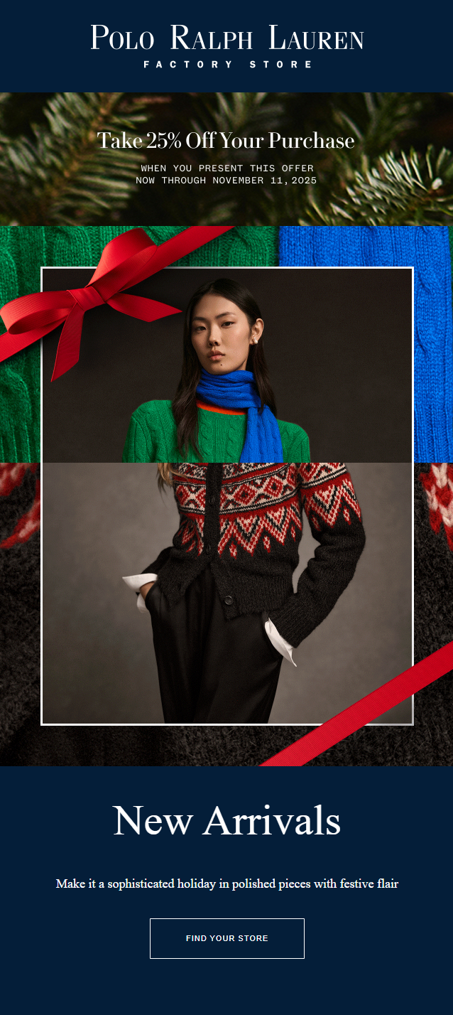  캐나다 및 미국(하와이 가능)폴로 아울렛(아웃렛) 25%할인 쿠폰 공유(Polo Factory Stores 25% off) 합니다. 2025/11/11