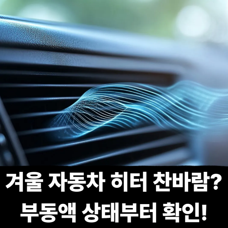  겨울 자동차 히터 찬바람 나온다면? 부동액 상태부터 확인!