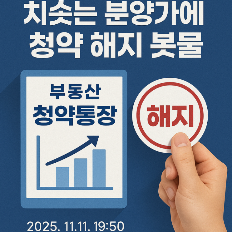   치솟는 분양가에 ‘청약통장 해지’ 봇물… 실수요자들 “이젠 의미 없다”