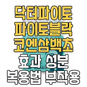 닥터파이토 파이토블락 코엔삼백초 삼백초추출물 효능 주요 성분 복용법 부작용 주의사항