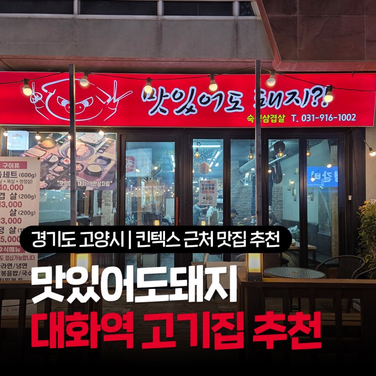  일산 대화역 고기집 추천 정말 맛있는 킨텍스 근처 맛집 맛있어도돼지