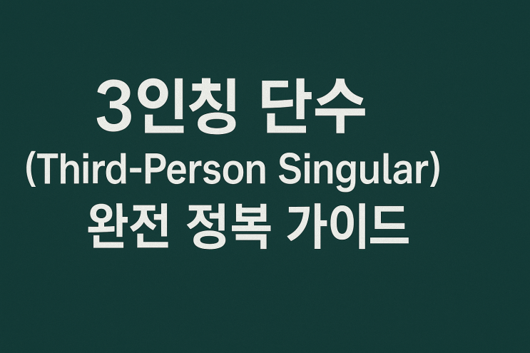 3인칭 단수(Third-Person Singular) 완전 정복 가이드