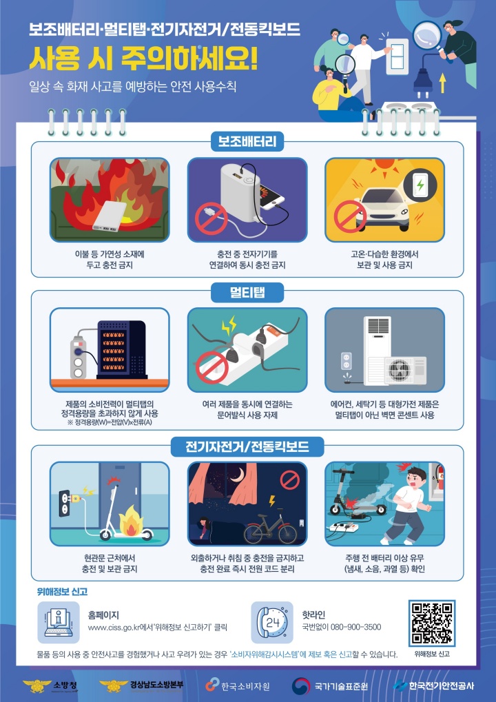 보조배터리 등 화재사고 예방 캠페인…