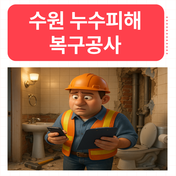  수원 아파트 누수 피해보상 복구 방수공사 보험처리하는법