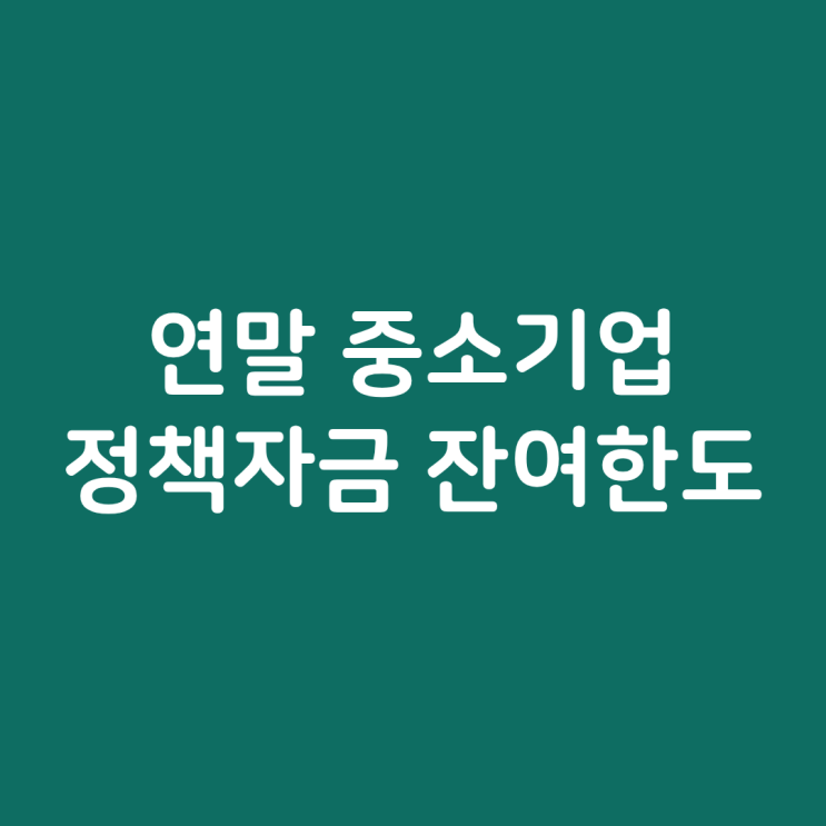 2025년 정부 정책자금 연말인데 한도가 아직 남아있을까?