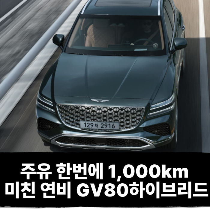  주유 한번에 1,000km 이상 달리는 미친 연비, GV80 하이브리드 효율 진짜 미쳤다