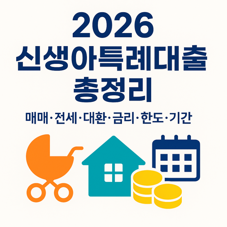  2026 신생아특례대출 한눈정리: 매매·전세 금리/조건/대환/한도/기간