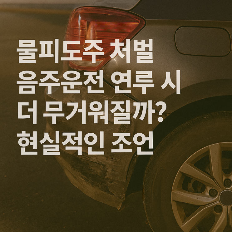  물피도주 처벌 음주운전 연루 시 더 무거워질까? 현실적인 조언