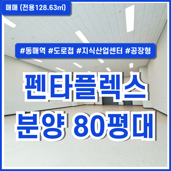  [매매] 부산시 사하구 신평동지식산업센터 펜타플렉스80평대매매 매물 엘베 공장형 넓은 주차장 드라이브인시스템 깔끔한신축공간