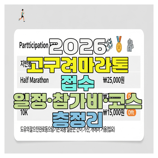  2026 고구려마라톤 접수 일정·참가비·코스 총정리