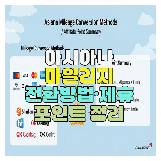  아시아나 마일리지 전환방법·제휴 포인트 정리
