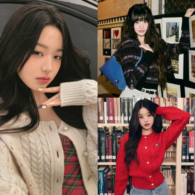 타미힐피거 가디건 브랜드 여성 꽈배기 니트 3가지