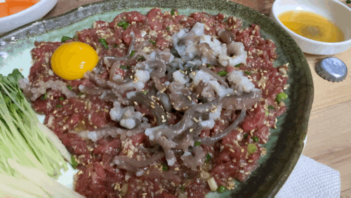  ㅣ충무로 맛집ㅣ충무로역 전집, 육회 탕탕이 맛집 술집 '충무로 구룡포' 육회 탕탕이, 육전, 새우전, 굴전 내돈내산 뭐쩝일 175th