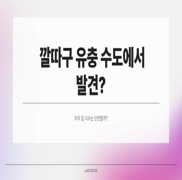  “깔따구 유충” 수도에서 발견? 우리 집 식수는 안전할까?