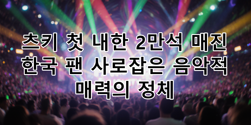 츠키 첫 내한 2만석 매진 성공 비결 분석: '만찬가' 천재 싱어송라이터의 독보적인 음악적 매....
