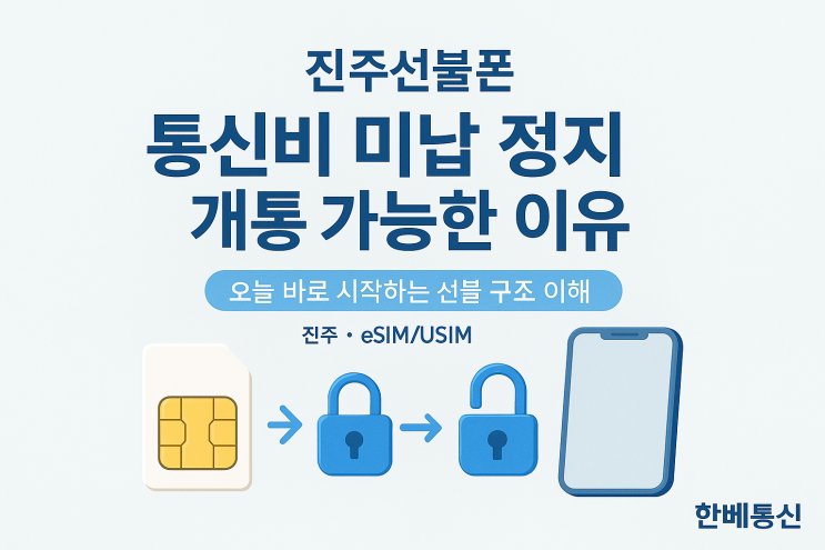  진주선불폰 통신비 미납 정지 개통 가능한 이유