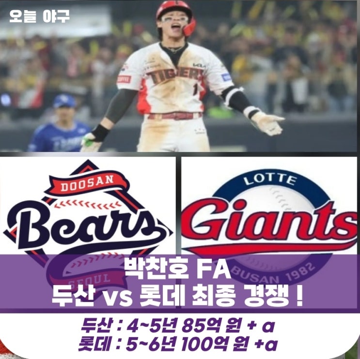<b>박찬호</b> <b>FA</b>, <b>두산</b> vs 롯데 영입전 정면충돌!  4년 85억 vs 6년... 