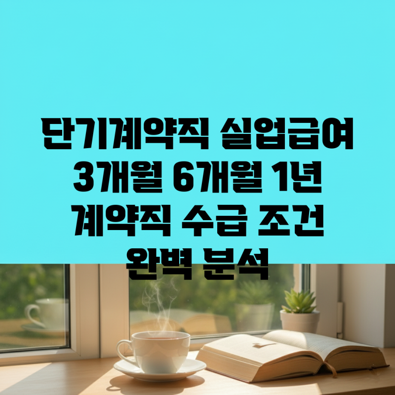 단기계약직 실업급여: 3개월, 6개월, 1년 계약직 수급 조건 완벽 분석