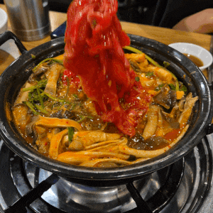 등촌샤브칼국수 방이본점 주차가능 얼큰한 전골 맛집