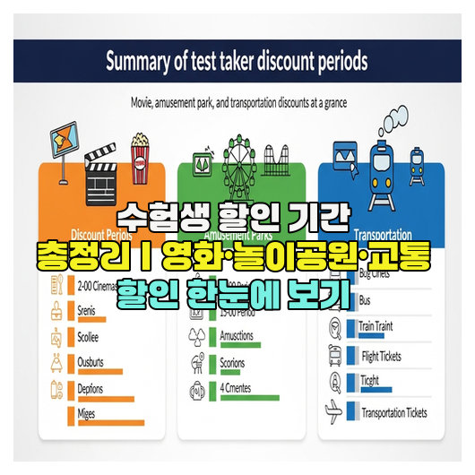  수험생 할인 기간 총정리｜영화·놀이공원·교통 할인 한눈에 보기
