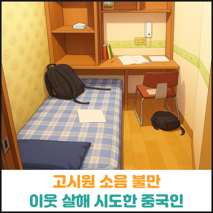  고시원 소음 불만, 이웃 살해 시도한 중국인