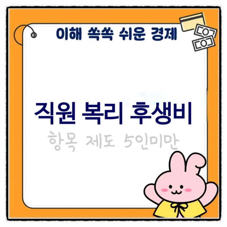  직원 복리후생비 항목 제도 5인미만 사업장 복지 혜택 어떻게 처리하면 좋을까요?