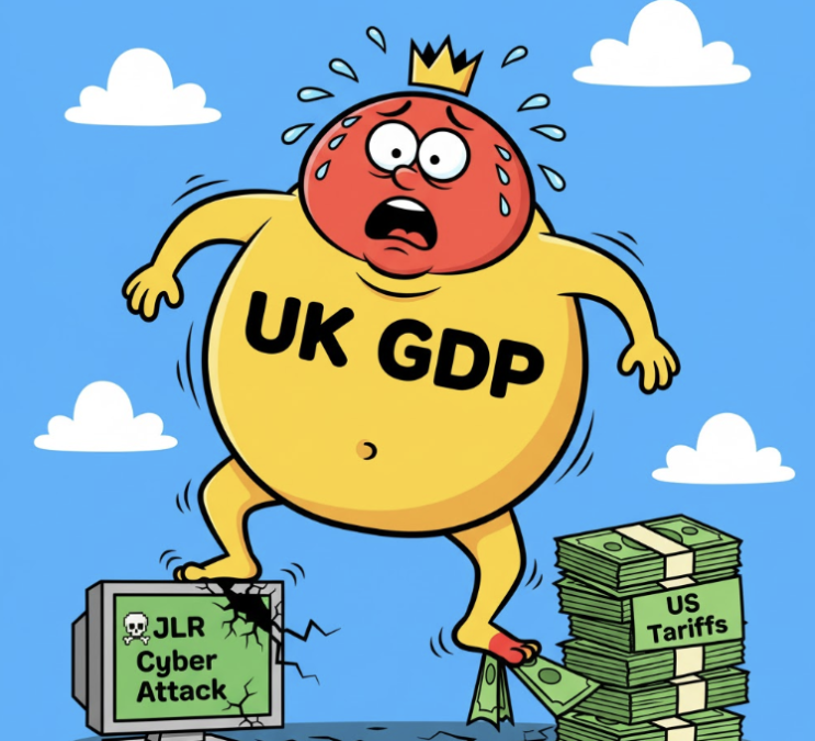  영국 GDP 둔화의 복합 위기: JLR 사이버 쇼크와 미국 관세의 이중 압박
