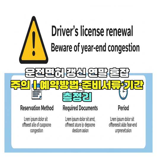  운전면허 갱신 연말 혼잡 주의｜예약방법·준비서류·기간 총정리