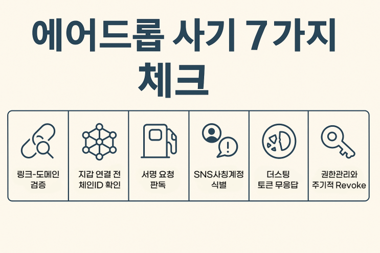  에어드롭 사기 구분 체크포인트 7가지 10분 점검으로 피해를 막습니다