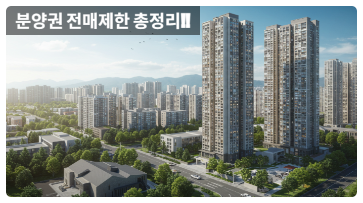  “분양권 전매제한, 2025 완벽 해설｜기간·예외·실무까지 한눈에 정리”